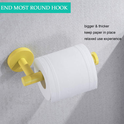 Toilet Paper Holder -Sturdy Round Yellow Toilet Paper Holder Wall Mount for Bathroom, Premium SUS 304 Stainless Steel Toilet Paper Roll Holder,Drilling,96006-6YL