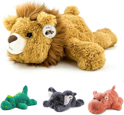 16" 2 Lbs Yellow Lion Weighted Stuffed Animals, Plush Pillow Toy | Sensory Comfort Weighted Plush Throw Toy, Kawaii Plushies Hugging Toy Gifts for Kids & Adults (Lion, 16 inch 2 Pounds)