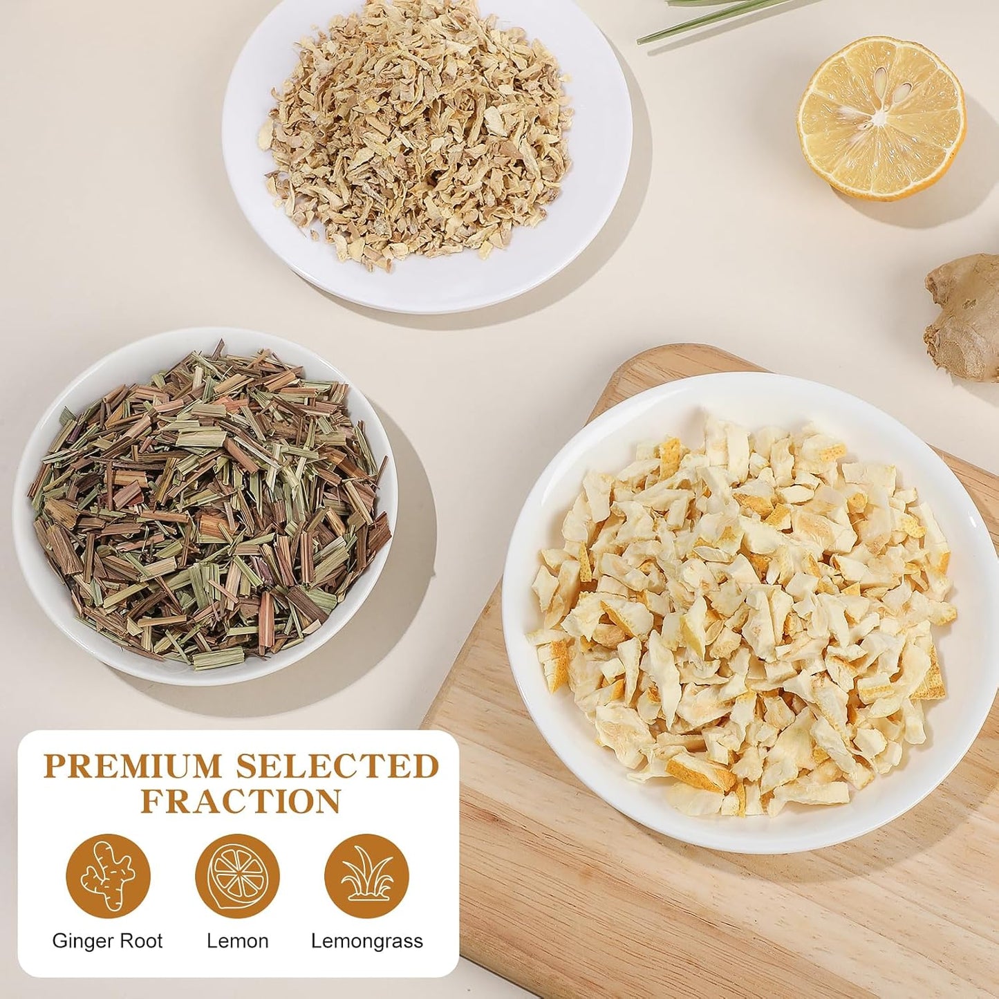 Lemon Ginger Tea Bags, 50 Teabags - Pleasantly Spicy & Warming - Non-GMO - Caffeine-free - Support Healthy Digestion & Boost Immunity