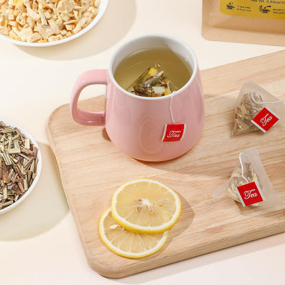 Lemon Ginger Tea Bags, 50 Teabags - Pleasantly Spicy & Warming - Non-GMO - Caffeine-free - Support Healthy Digestion & Boost Immunity