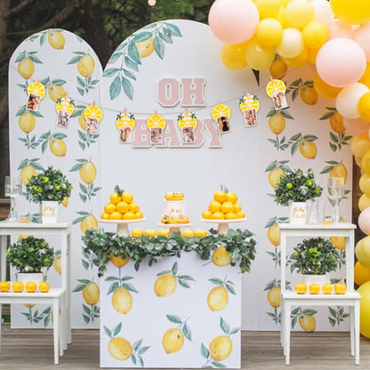 Lemon Photo Banner Kit with Wooden Clips | Lemon-themed Birthday Party, Summer Lemonade Theme Baby Shower Decor, Kids Party Photo Booth Props