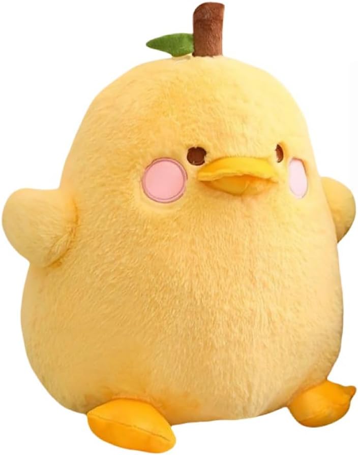 Cute Fruit Pear Duck Stuffed Animal Plush Toy Pillow - Girls and Boys Birthday Gift - 11.8" (Yellow 11.8)