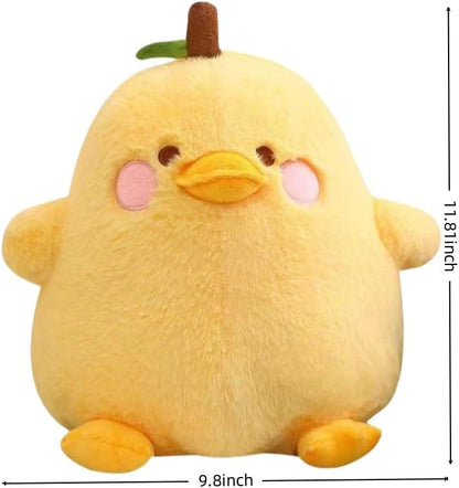Cute Fruit Pear Duck Stuffed Animal Plush Toy Pillow - Girls and Boys Birthday Gift - 11.8" (Yellow 11.8)