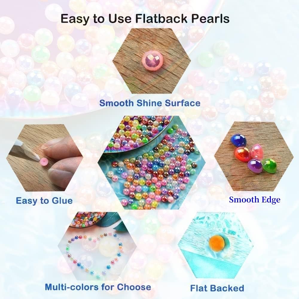 600pcs 8mm Flatback Half Pearls for Crafts Resin Half Round Pearls for Face Nail Cup Clothes Shoes Scrapbook Handmade Craft(Lemon Yellow)