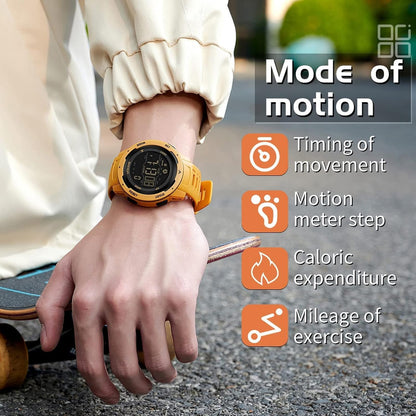 Men's Digital Watch Waterproof Pedometer Watches Sport Watch Step Counter Calorie Military Watch with Stopwatch Alarm LED Backlight Countdown