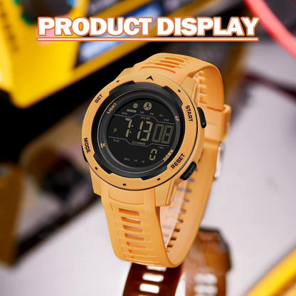 Men's Digital Watch Waterproof Pedometer Watches Sport Watch Step Counter Calorie Military Watch with Stopwatch Alarm LED Backlight Countdown
