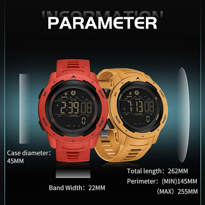 Men's Digital Watch Waterproof Pedometer Watches Sport Watch Step Counter Calorie Military Watch with Stopwatch Alarm LED Backlight Countdown