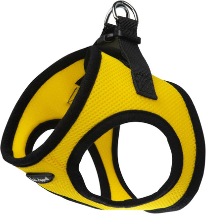 Yellow Step-in Dog Harness for Extra Small Sized Pets – Updated Sizing, Re-Measuring is Essential – Soft Vest Harness – Anti-Choke with Adjustable Strap & Heavy Duty Clip – XS