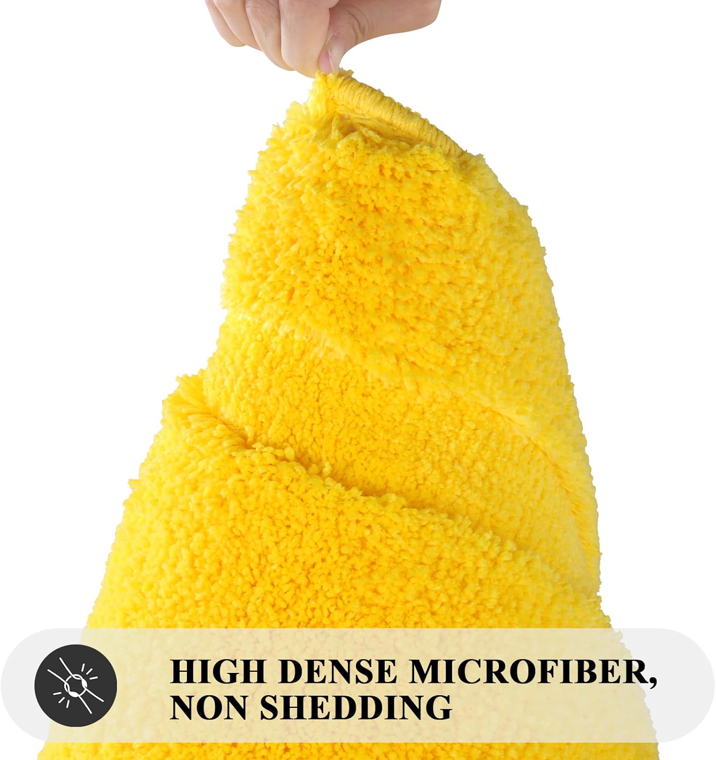 Soft Microfiber Bathroom Rugs Set 2 Pieces with Toilet Rug | Absorbent Plush Bath Mat U Shaped Contour Bath Rug, Non Slip Washable Fluffy Bathroom Floor Mats, 32x20+24x20, Yellow