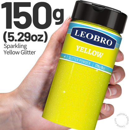 Yellow Glitter, 150g/5.29oz Yellow Fine Glitter, Craft Glitter for Resin, Crafts, Tumbler, Nail Body, DIY Party Decorations