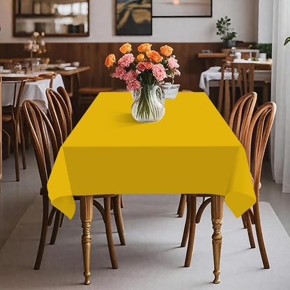 8 Pack Plastic Tablecloth 54" x 108" Disposable Table Cloths for 6 to 8 Foot Tables Rectangle Table Cover for Parties (Yellow, Rectangle)