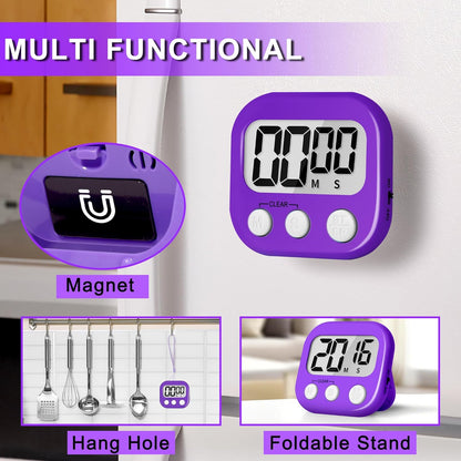 Classroom Timer for Kids Teachers 2 Pack Digital Timers, Purple & Yellow