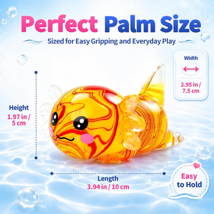 Axolotl Squishy Toy, Squeeze Sensory Toy, Slow Rising Squeeze Toy(Yellow) | Soft TPR Slow Rising Squeeze Toy, Sensory Fidget Toys Squishy for Anxiety for Kids Youth Adults