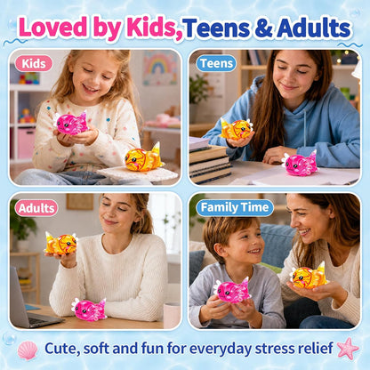 Axolotl Squishy Toy, Squeeze Sensory Toy, Slow Rising Squeeze Toy(Yellow) | Soft TPR Slow Rising Squeeze Toy, Sensory Fidget Toys Squishy for Anxiety for Kids Youth Adults