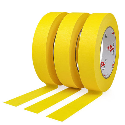 Yellow Painters Tape 1 Inch Bulk - Paint Tape 3 Rolls x 1 Inch x 60 Yards - Painter's Tape Yellow Masking Tape for Walls Painting, DIY Crafting, and School Project, Total 180 Yards
