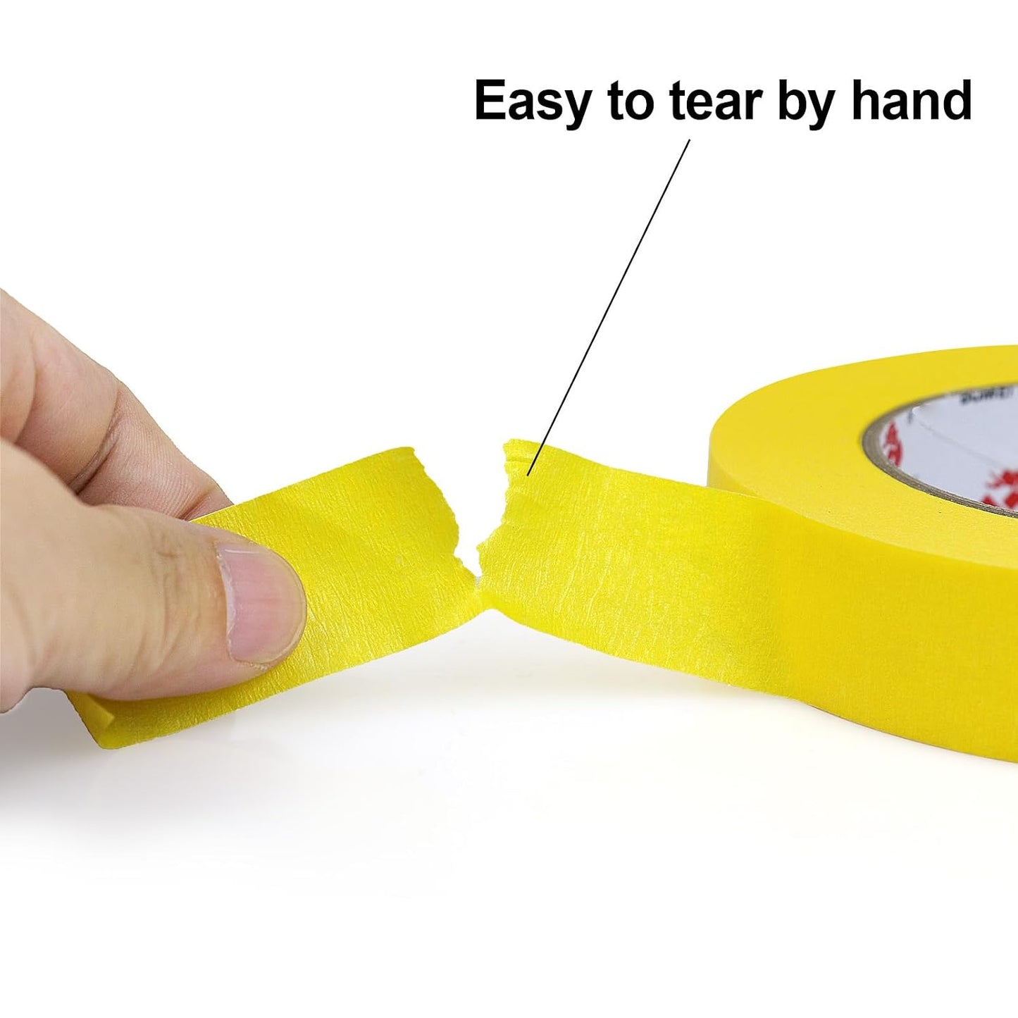 Yellow Painters Tape 1 Inch Bulk - Paint Tape 3 Rolls x 1 Inch x 60 Yards - Painter's Tape Yellow Masking Tape for Walls Painting, DIY Crafting, and School Project, Total 180 Yards