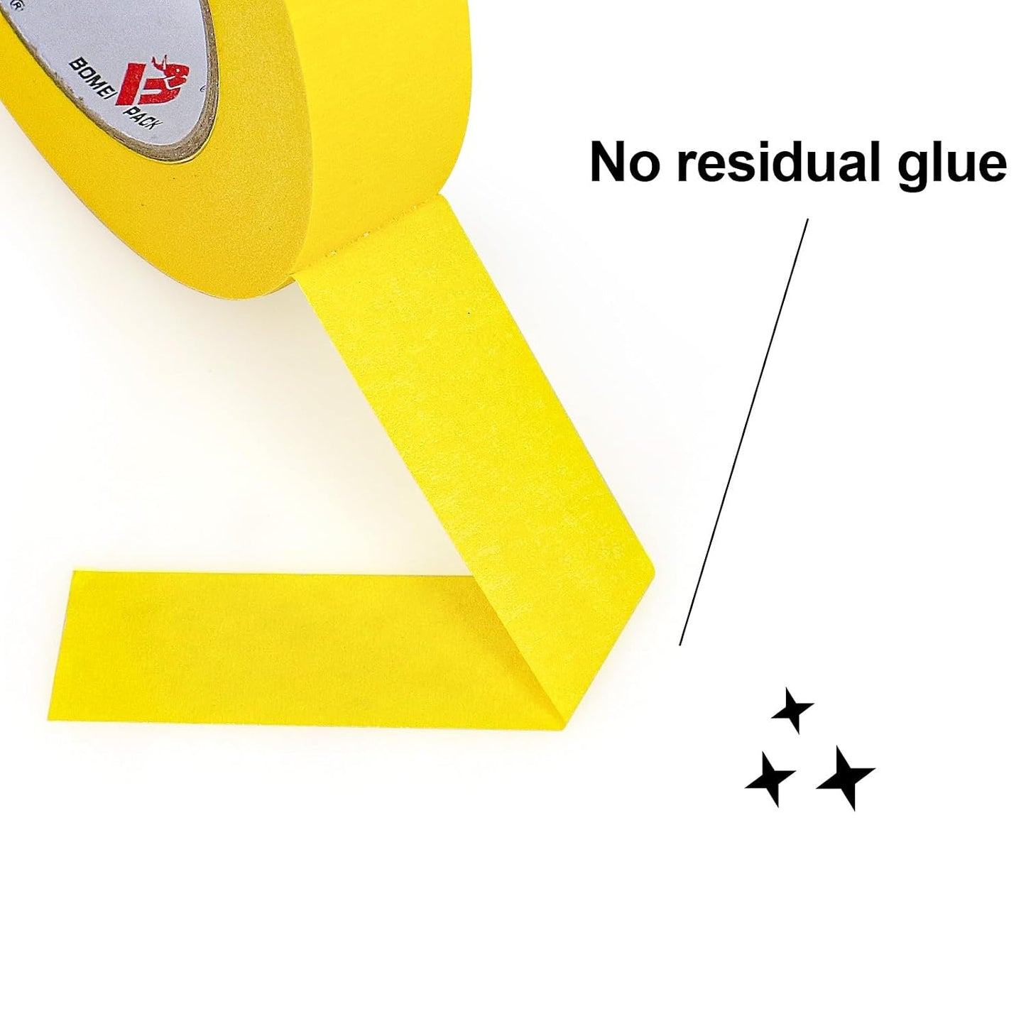 Yellow Painters Tape 1 Inch Bulk - Paint Tape 3 Rolls x 1 Inch x 60 Yards - Painter's Tape Yellow Masking Tape for Walls Painting, DIY Crafting, and School Project, Total 180 Yards