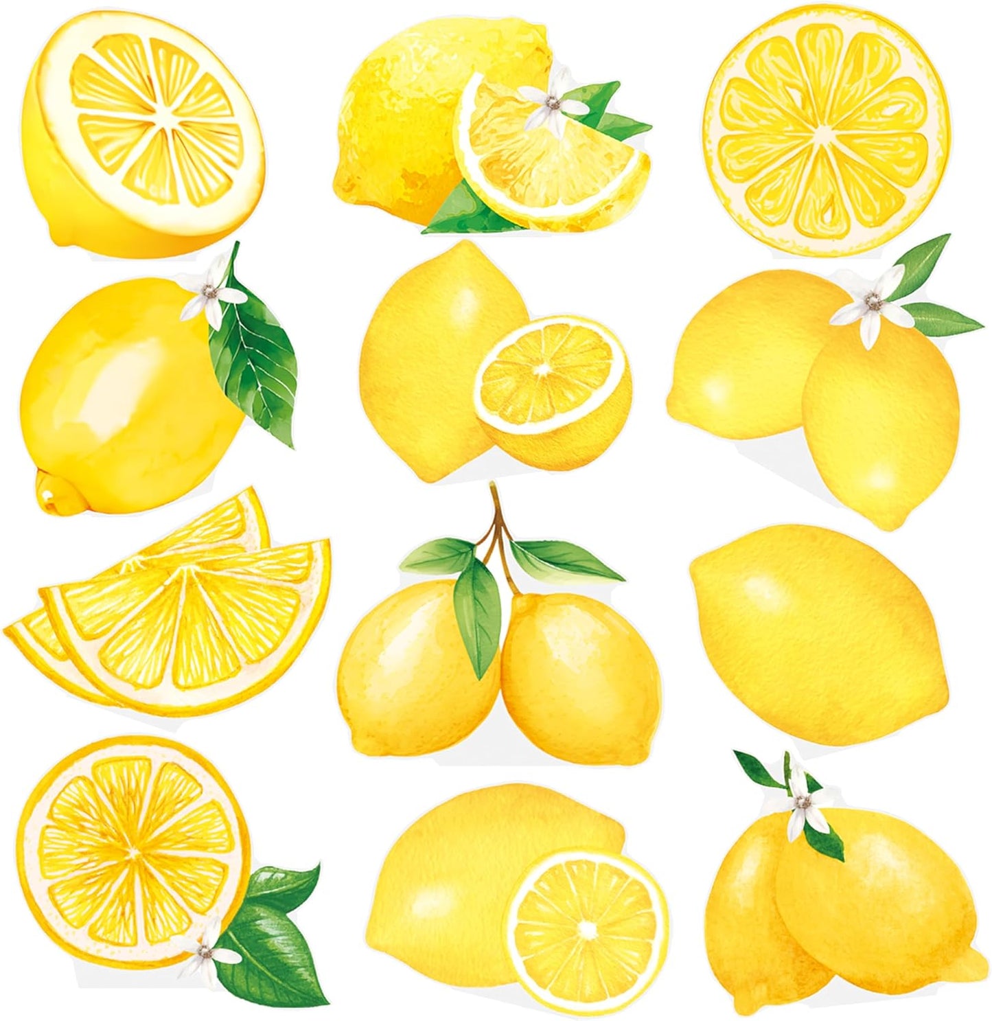 48Pcs Lemon Cupcake Toppers Yello Lemon Summer Birthday Party Decorations Lemonade Theme Cupcake Toppers for Summer Fruit Theme Theme Party Wedding Bridal Shower Supplies