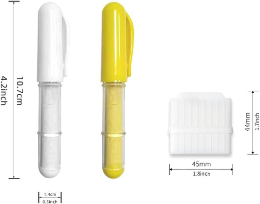 Sewing Marking Pens Set Pen and Solid Marking Powder (2 sewing pencils and 1 solid white marker, 1 white and 1 yellow)