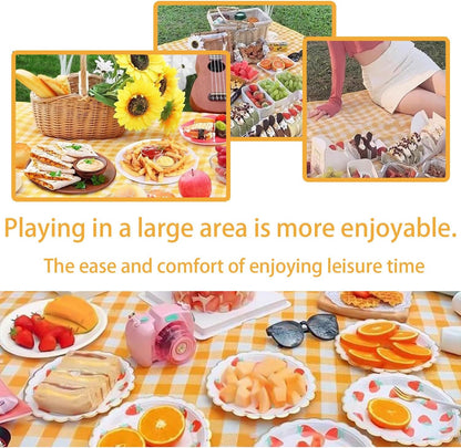 Large Picnic Blanket Waterproof and Sand Proof -59x39 inch Large Outdoor Beach Mat, Portable Foldable Blanket, Suitable for Camping, Parks, Families, Adults, Children, and Pets (Yellow-M)