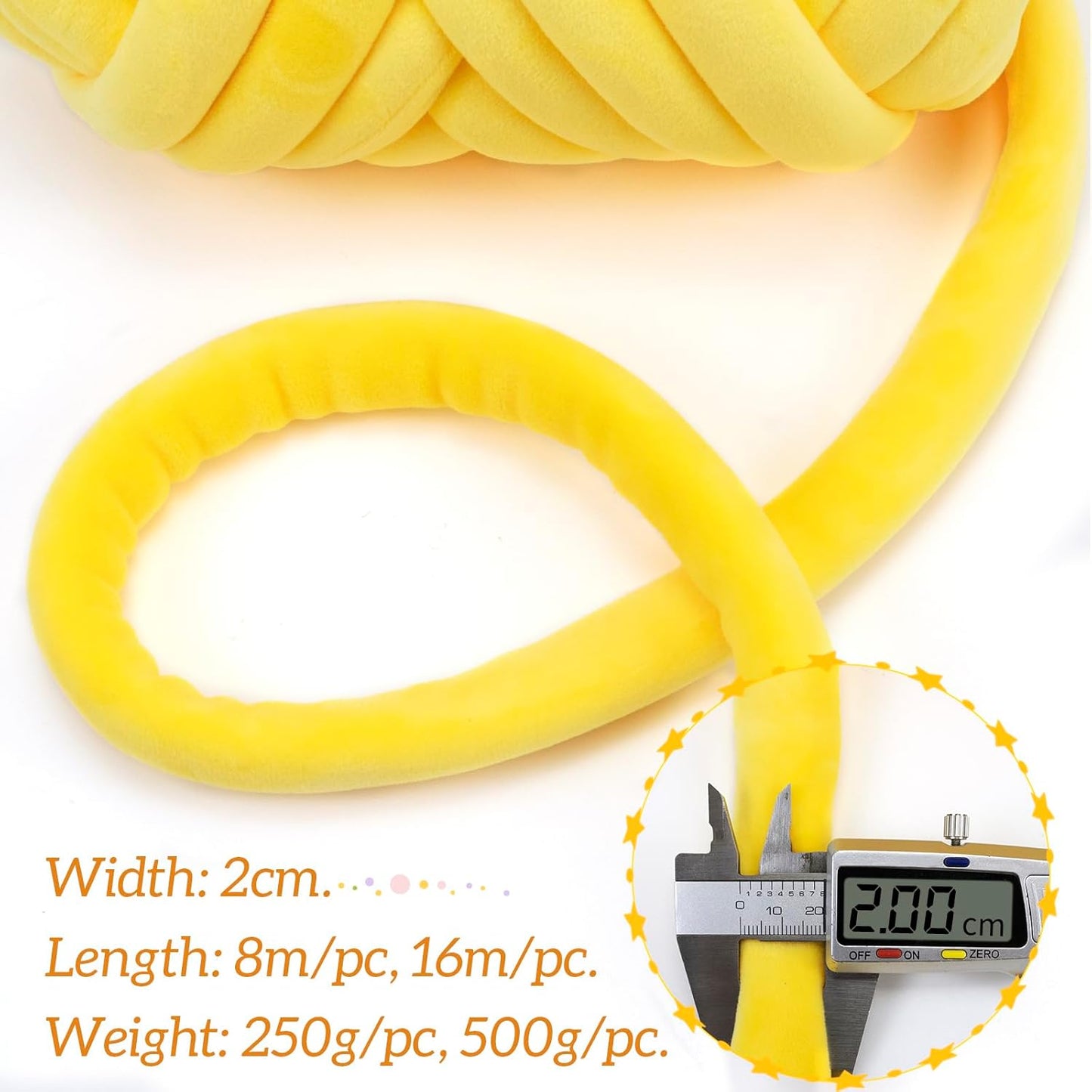Thick Chunky Yarn for Arm Knitting Jumbo Tube Yarn Soft Chunky Knit Blanket Yarn, Velvet Yarn for Crocheting Handbags Hand Knitting Pet Bed Rugs Pillows Crafts (Egg Yellow, 0.55lbs)