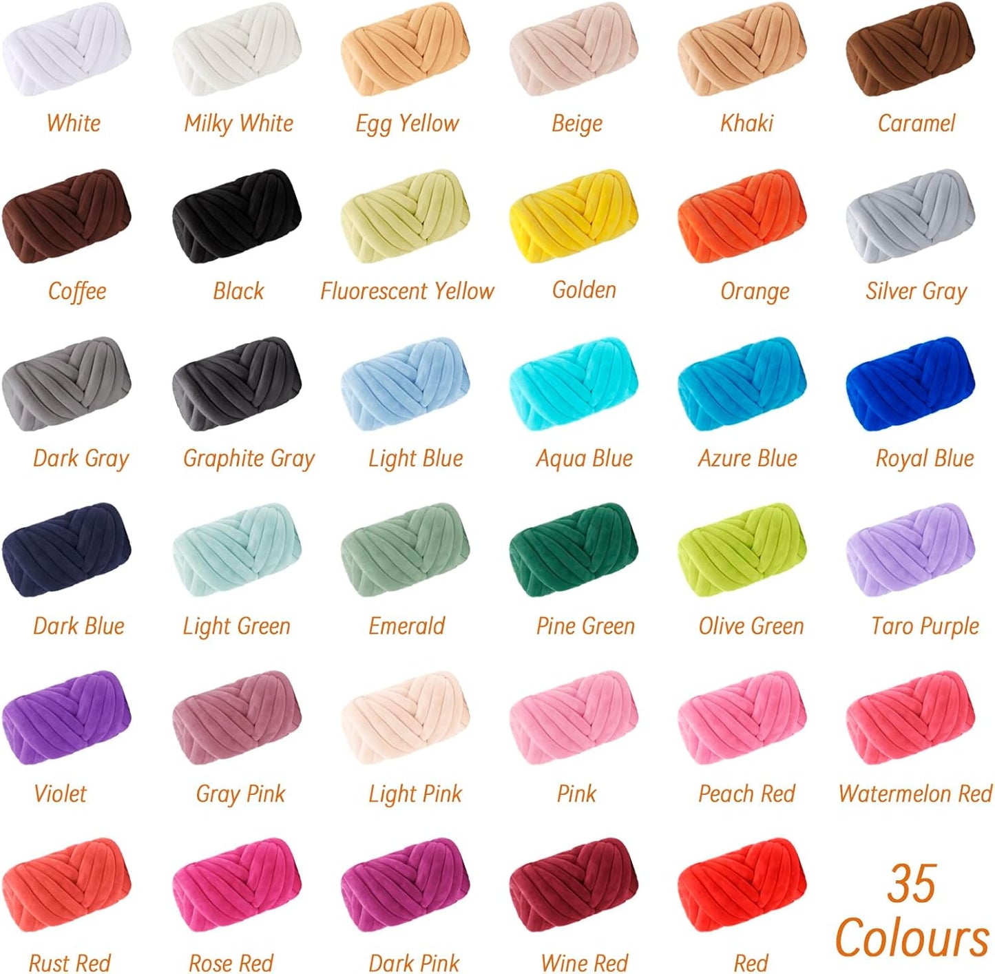 Thick Chunky Yarn for Arm Knitting Jumbo Tube Yarn Soft Chunky Knit Blanket Yarn, Velvet Yarn for Crocheting Handbags Hand Knitting Pet Bed Rugs Pillows Crafts (Egg Yellow, 0.55lbs)