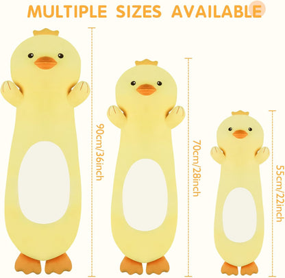22 Inch Cute Duck Plush Body Pillow, Soft Squishy Yellow Duck Plush Stuffed Animal Large Toy, Cuddle Long Pillow Plushies Gift for Kids Boys and Girls, Birthday