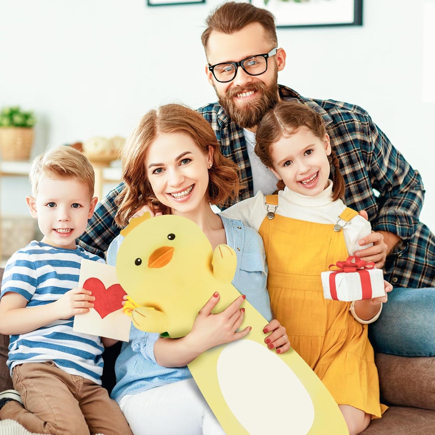 22 Inch Cute Duck Plush Body Pillow, Soft Squishy Yellow Duck Plush Stuffed Animal Large Toy, Cuddle Long Pillow Plushies Gift for Kids Boys and Girls, Birthday
