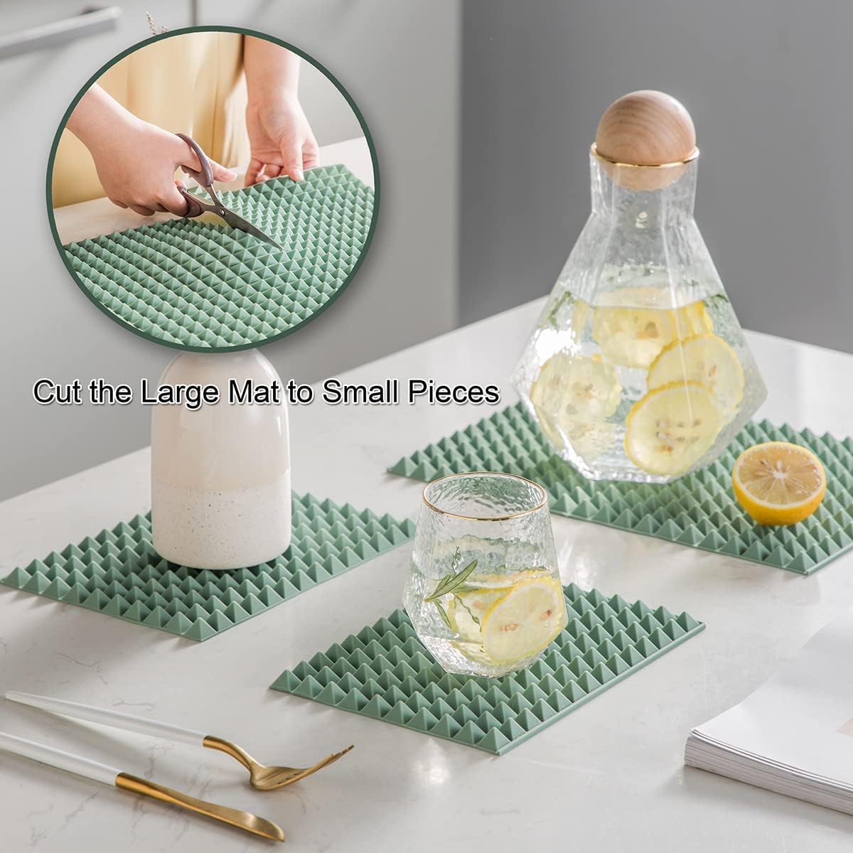Silicone Dish and Cup Drying Mat - Extra Large Trivet for Hot Dishes, Large Size Hot Pots and Pads Coming Directly Out from the Stove or Oven,Drain Board,16" x 11.5",Yellow