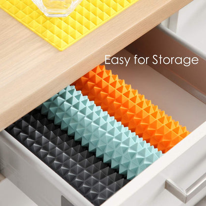 Silicone Dish and Cup Drying Mat - Extra Large Trivet for Hot Dishes, Large Size Hot Pots and Pads Coming Directly Out from the Stove or Oven,Drain Board,16" x 11.5",Yellow