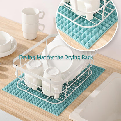 Silicone Dish and Cup Drying Mat - Extra Large Trivet for Hot Dishes, Large Size Hot Pots and Pads Coming Directly Out from the Stove or Oven,Drain Board,16" x 11.5",Yellow