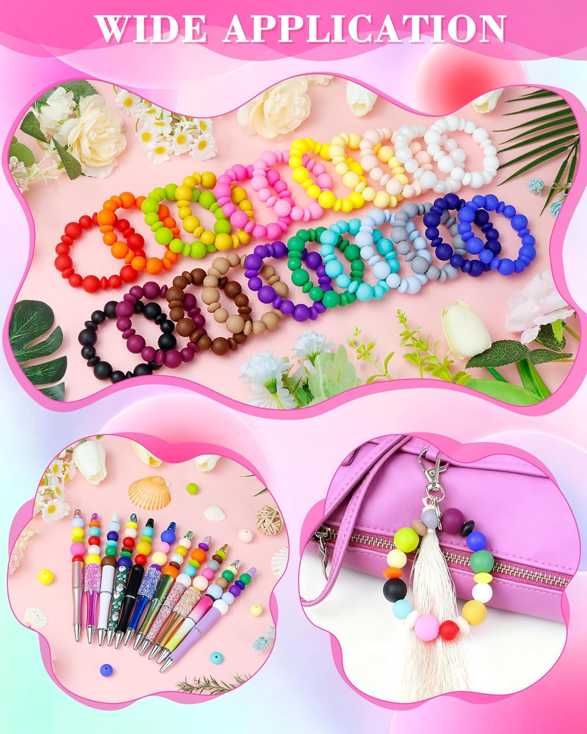 200Pcs Mixed Silicone Beads, 12mm, 15mm for Keychain & DIY Crafts | Mustard Yellow, Round & Lentil Silicone Beads, Seamless Finish, Easy to String, Resistant to Wear, Ideal for Daily Use