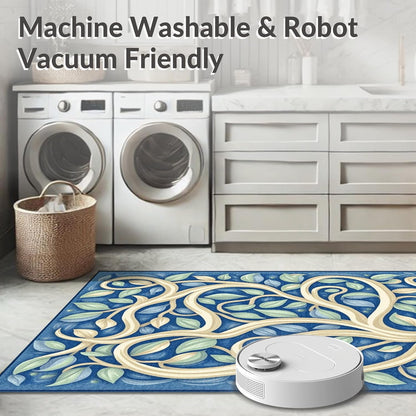 Flatwoven High Traffic Area Rug 5x7, Vivid Dreamscape Abstract Swirls Modern Artistic Design, Non Slip, Stain Resistant, Washable Area Rugs for Living Room, Bedroom (Yellow, 5x7)