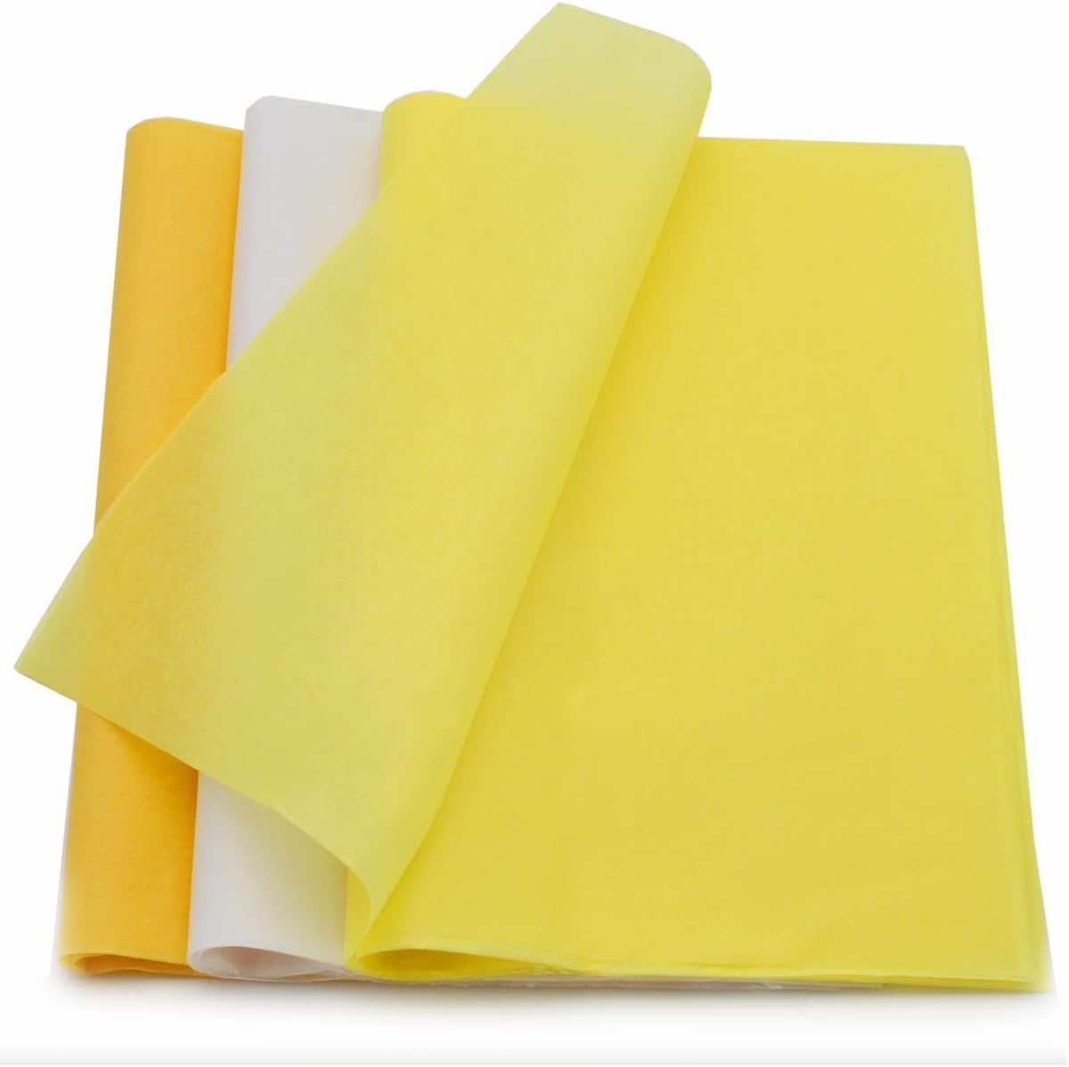 Gift Wrapping Tissue Paper - Deep Yellow/Yellow/White Assorted - 26 Inches x 20 Inches - 60 Sheets
