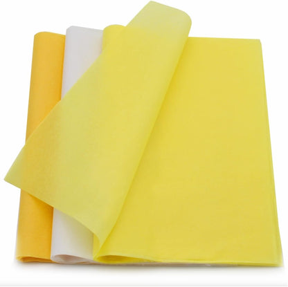 Gift Wrapping Tissue Paper - Deep Yellow/Yellow/White Assorted - 26 Inches x 20 Inches - 60 Sheets