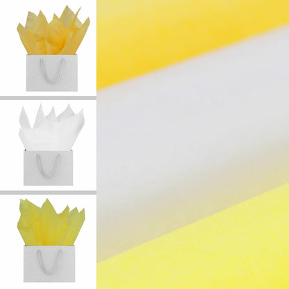 Gift Wrapping Tissue Paper - Deep Yellow/Yellow/White Assorted - 26 Inches x 20 Inches - 60 Sheets