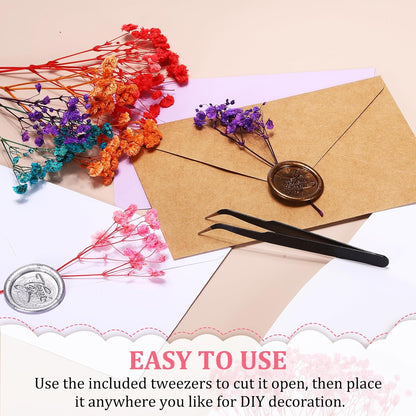 Mini Dried Gypsophila Flower Kit, 30Pcs 4 Inch Yellow Natural Pressed Floral Bundles with Tweezer for DIY Resin Crafts Gift Wedding Christmas Card Decor Flower Bouquets