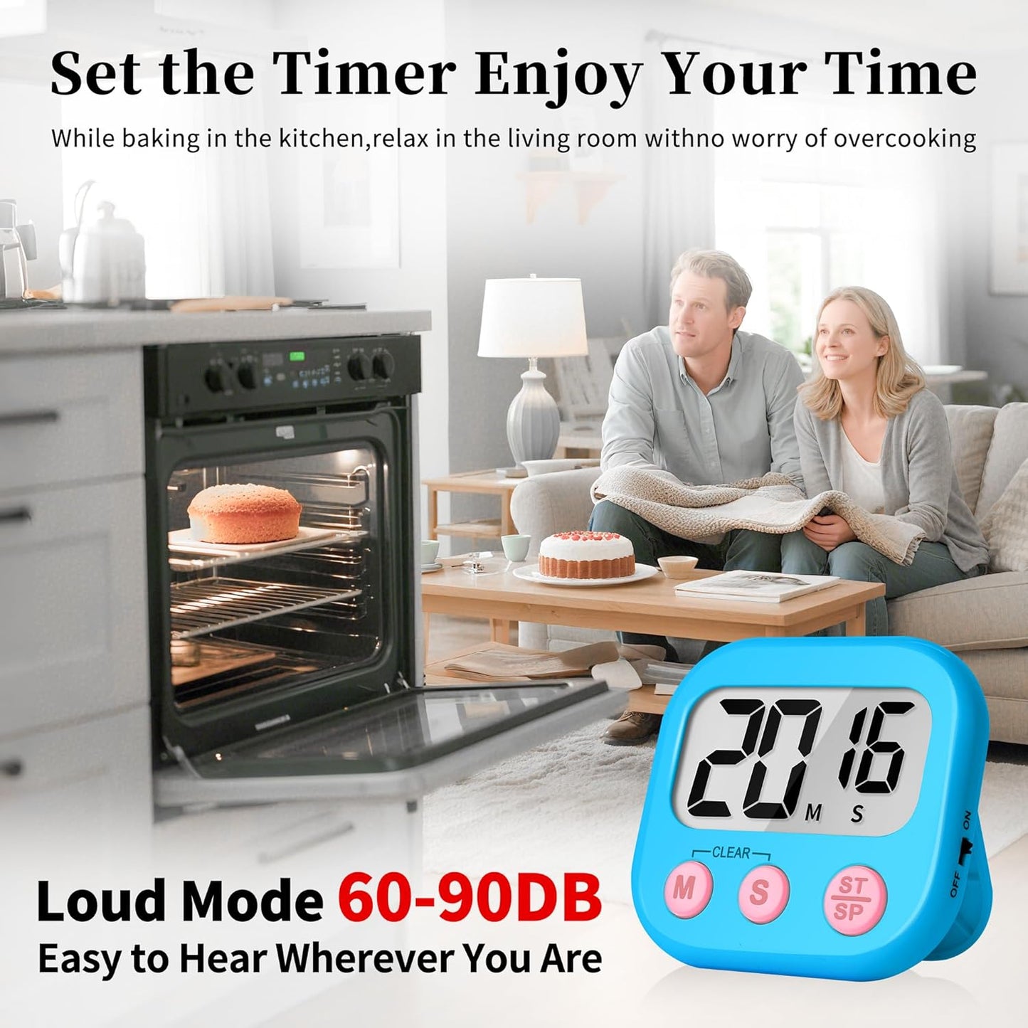 Classroom Timers for Kids Classroom Magnetic Digital Kitchen Timers for Cooking Teachers Gym Game 6 Pcs Blue Green Pink Purple Yellow Orange