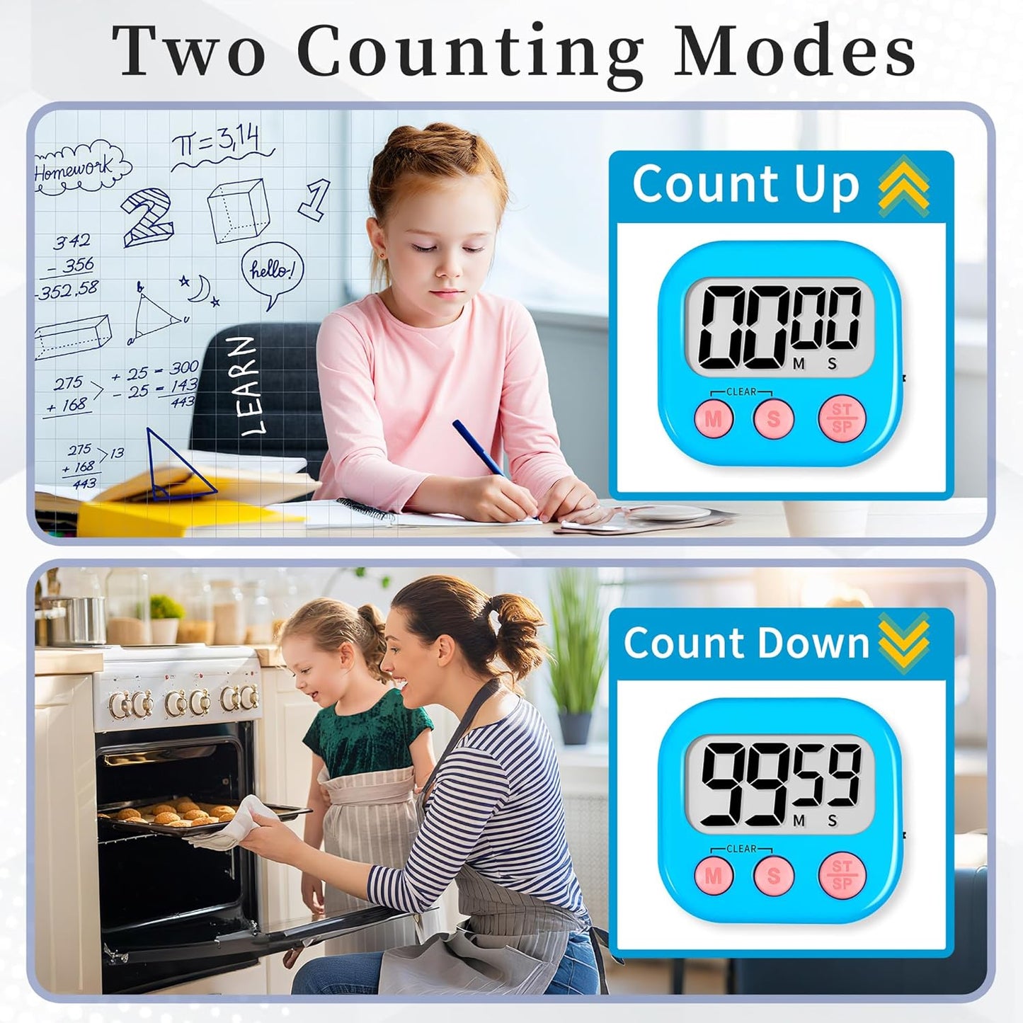 Classroom Timers for Kids Classroom Magnetic Digital Kitchen Timers for Cooking Teachers Gym Game 6 Pcs Blue Green Pink Purple Yellow Orange