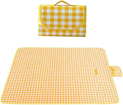 Super large Portable Thin Waterproof Beach Blanket, Suitable for Outdoor Camping use, 78x78 inch Foldable Outdoor mat, Suitable for Camping, Parks, Families, Adults, Children, and Pets (Yellow XXL)