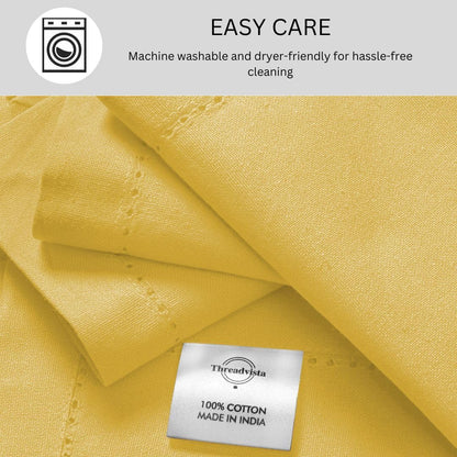 Yellow Hemstitch 100% Cotton Dinner Napkins, Set of 6, 18x18 | Cloth Napkins, Machine Washable, Soft Reusable Table Napkins for Weddings, Dining, Events, Holidays, Everyday Meals & Parties