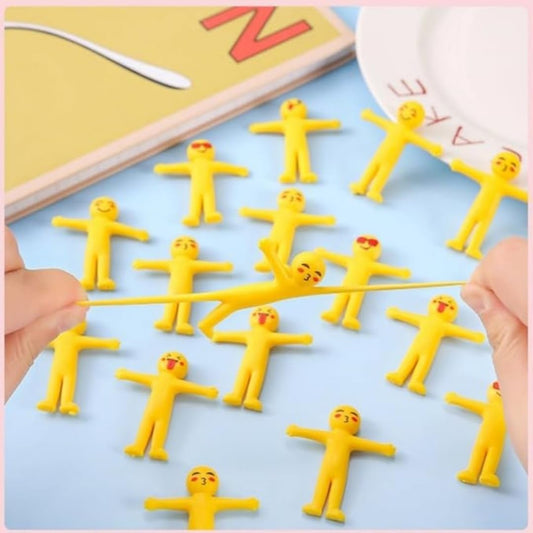 20pcs Stretchable Yellow Characters, Stress Relieving Toys, Mini Stretchable Yellow Characters, and Pinch Toy Gifts (Multiple Mixed Packaging) (Randomly distributed)