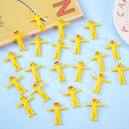 20pcs Stretchable Yellow Characters, Stress Relieving Toys, Mini Stretchable Yellow Characters, and Pinch Toy Gifts (Multiple Mixed Packaging) (Randomly distributed)