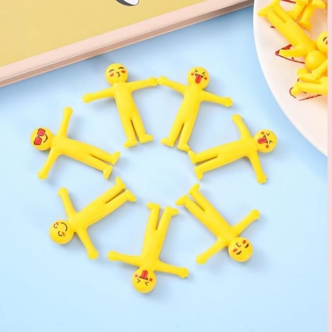 20pcs Stretchable Yellow Characters, Stress Relieving Toys, Mini Stretchable Yellow Characters, and Pinch Toy Gifts (Multiple Mixed Packaging) (Randomly distributed)