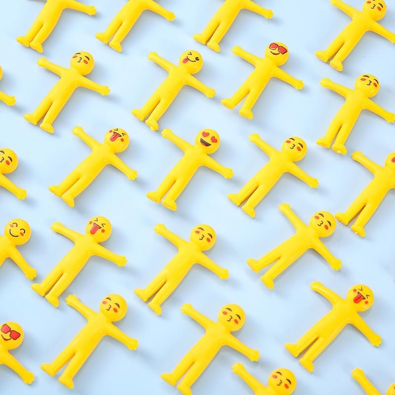 20pcs Stretchable Yellow Characters, Stress Relieving Toys, Mini Stretchable Yellow Characters, and Pinch Toy Gifts (Multiple Mixed Packaging) (Randomly distributed)