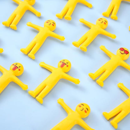 20pcs Stretchable Yellow Characters, Stress Relieving Toys, Mini Stretchable Yellow Characters, and Pinch Toy Gifts (Multiple Mixed Packaging) (Randomly distributed)