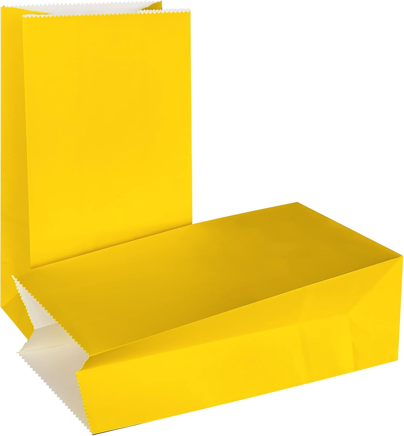 Small Yellow Paper Bags Yellow Goodie Bags Small Party Favor Bag Paper Lunch Bag (80 CT, 4.7 X 2.4 X 8.7 In)