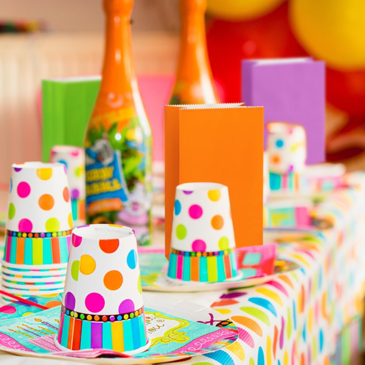Small Yellow Paper Bags Yellow Goodie Bags Small Party Favor Bag Paper Lunch Bag (80 CT, 4.7 X 2.4 X 8.7 In)
