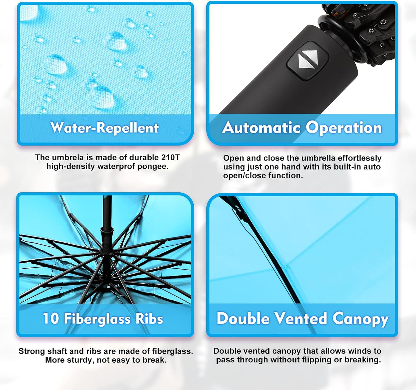 Windproof Automatic Inverted Umbrella – Compact Folding with Sun UV Protection, Portable Travel Umbrella for Car & Backpack