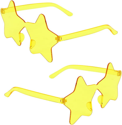 2 Pairs Star Sunglasses Bulk Rimless Star Shaped Sunglasses Funny Party Glasses Party Favors Photo Booth Props
